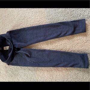 Athleta girls fleece leggings in a brushed blue color.